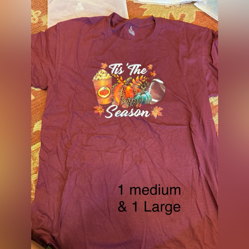 Burgundy Fall Graphic T-Shirt